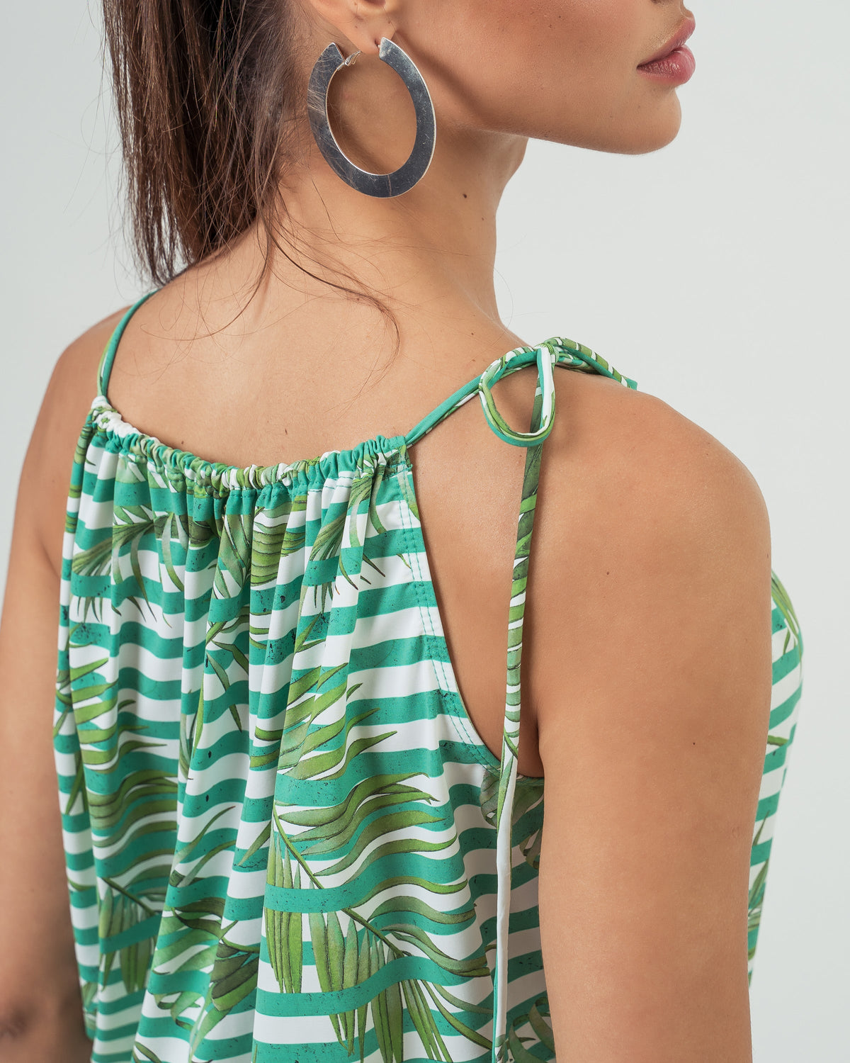 VESTIDO AJUSTE ENSEADA LISTRA NATUREZA
